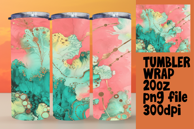 20oz Sublimation Tumbler Wrap , Abstract Pattern