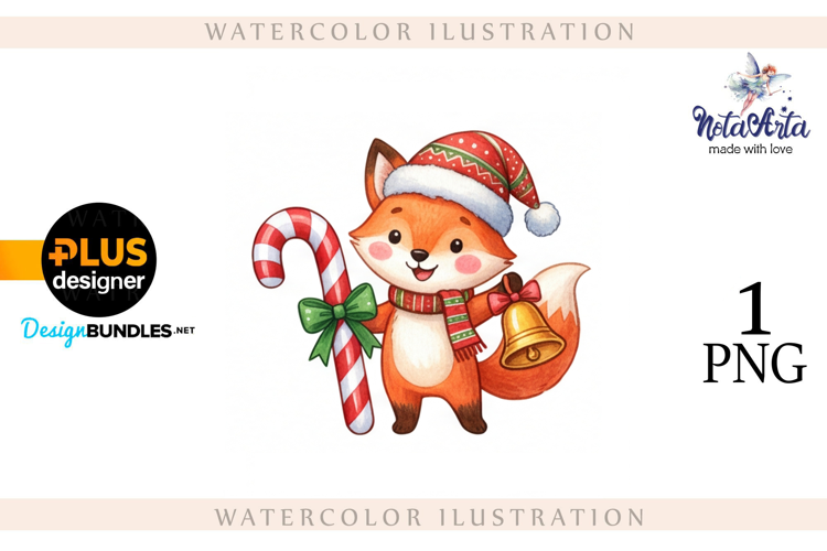 Illustration of a cute Christmas fox