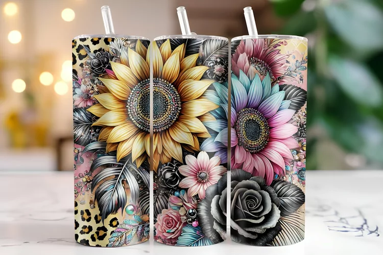 Flowers Tumbler Wrap | Sublimation | Tumblers