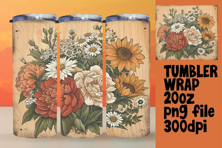 Vintage Blossom Sublimation Tumbler - 20oz Series