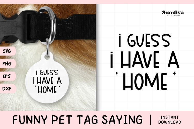 Funny Pet Tag Saying SVG | I Guess I Have A Home