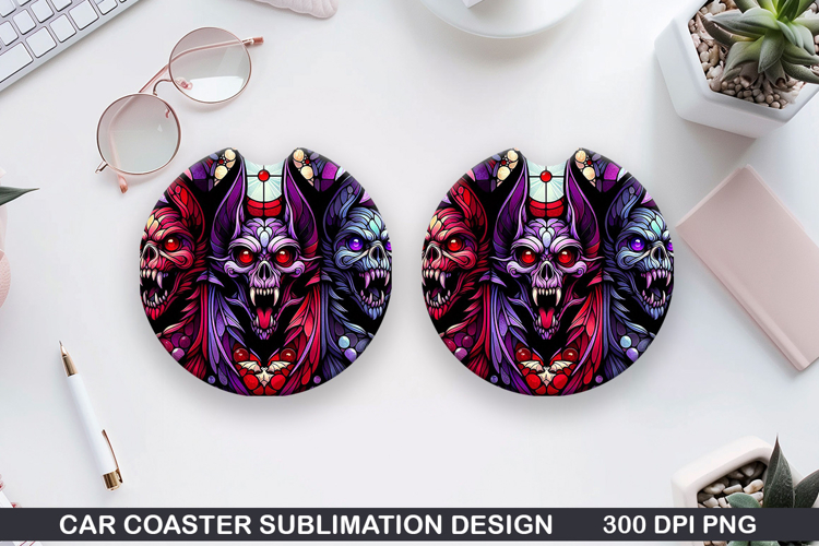 Car Coaster Sublimation| Halloween Coaster PNG Design