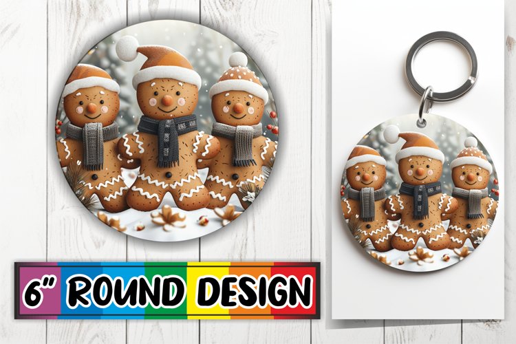 Christmas Gingerbread Wrap Keychain Mug Sublimation Art