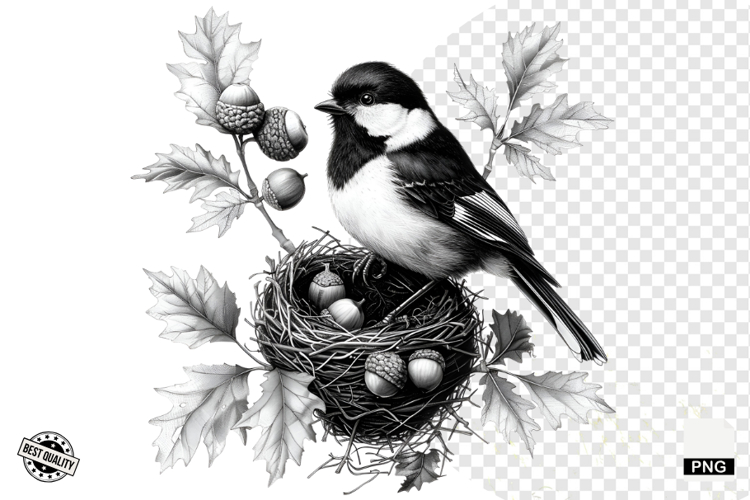 Black and White Halloween Autumn Clipart example image 1