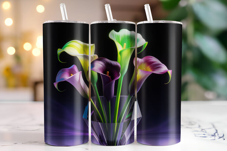 Flowers Tumbler Wrap | Sublimation | Tumblers example image 1