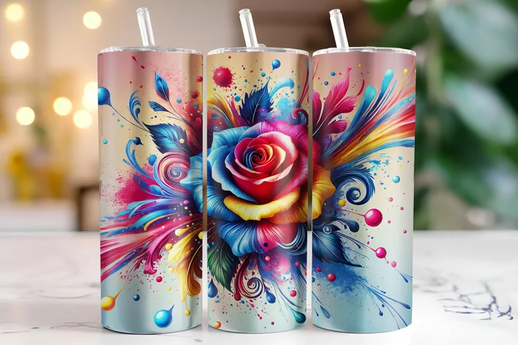 Flowers Tumbler Wrap | Sublimation | Tumblers