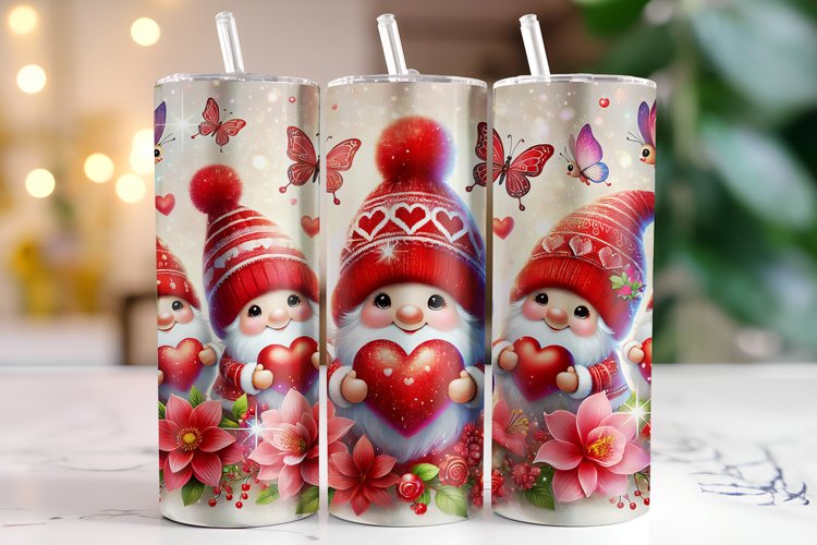 Happy Valentine's Day Tumbler Wrap Sublimation example image 1