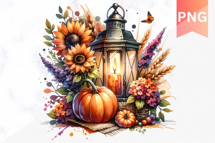Autumn Pumpkin Harvest Sublimation - Autumn Clipart PNG