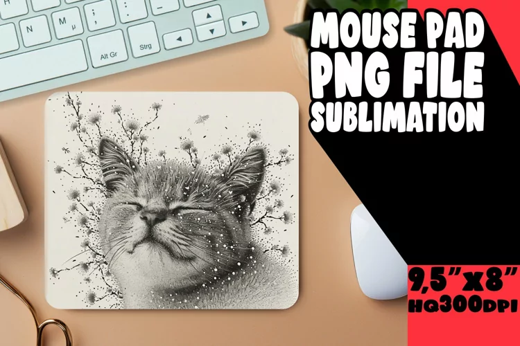 Amusing Cat Print Desk Mat