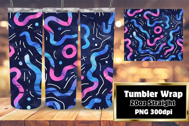 Abstract Neon Wave Tumblers 20oz