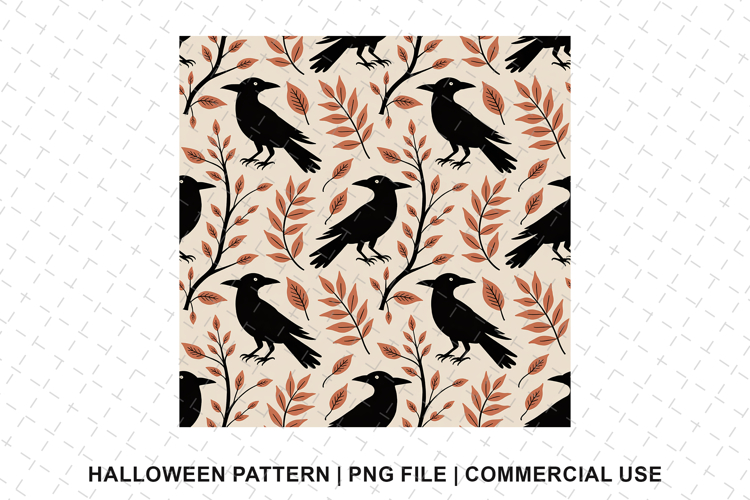 Halloween Crow Pattern Png | Sublimation | Digital Paper