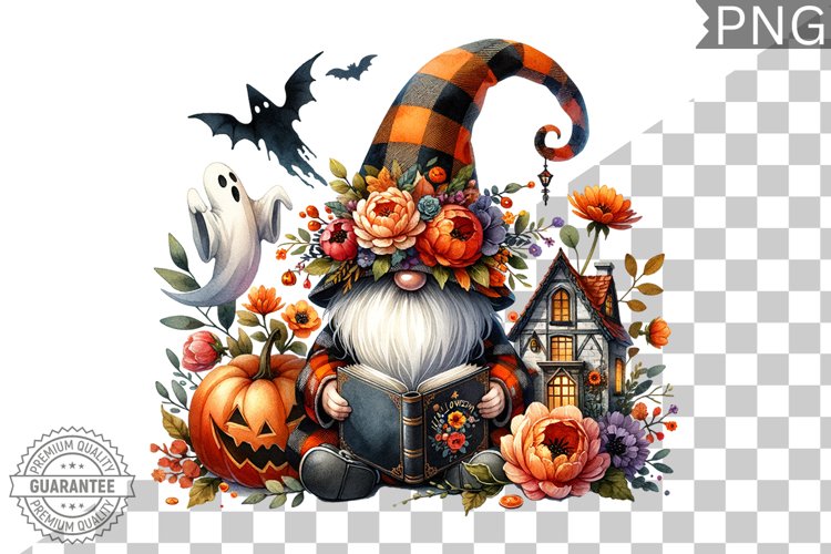 Halloween Gnome Sublimation - Clipart PNG Design