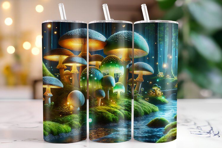Mushrooms Tumbler Wrap | Sublimation | Tumblers example image 1