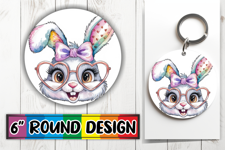 Luminous Car Coasters Round Design, Easter Bunny