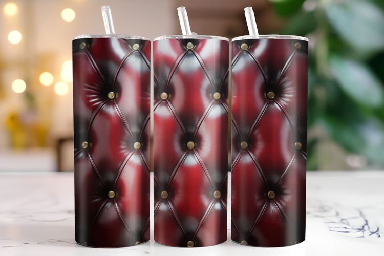 Red Leather Tumbler Wrap | Sublimation | Tumblers