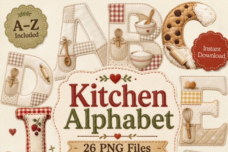 Kitchen Alphabet PNG Bundle