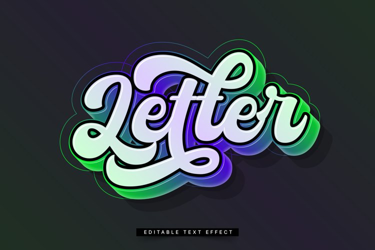 Editable Text Effect for Illustrator. Vector Graphic styles example image 1