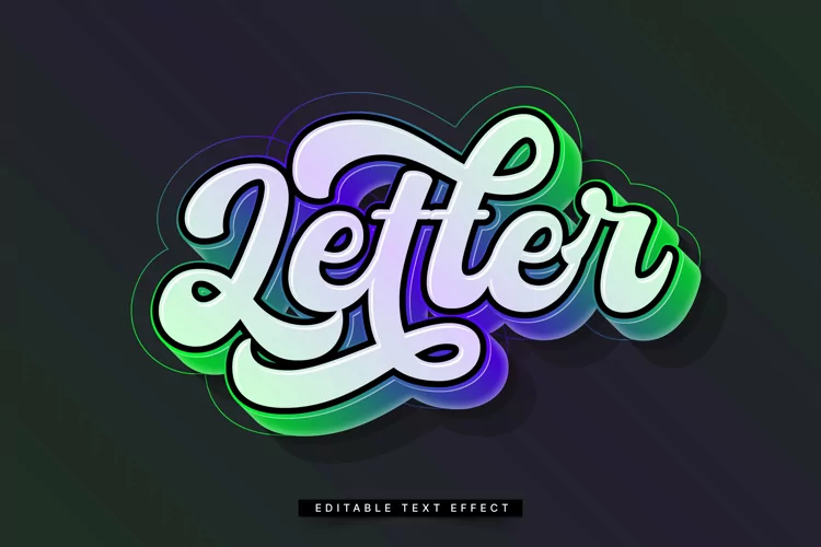 Editable Text Effect for Illustrator. Vector Graphic styles