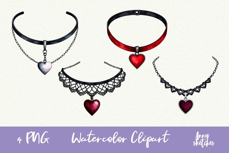 4 Choker Collar PNG Gothic Smut Dark Romance Clipart