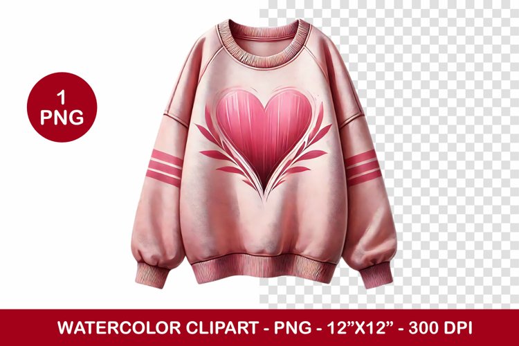 valentine png watercolor clipart - love sweater