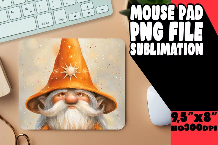 Garden Gaiety: Gnome Mouse Pad Design Sublimation