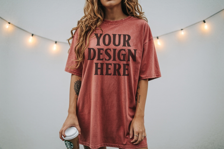 Christmas Comfort Colors 1717 Brick TShirt Mockup, CC 1717