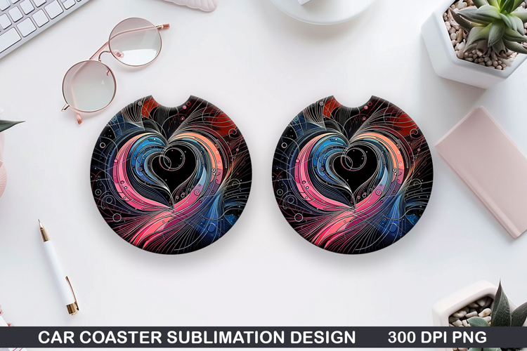 Valentines Day Car Coaster Sublimation |Valentine Coaster