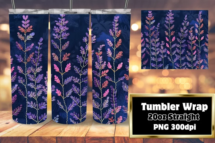 Bold Embroidered Abstract Tumbler Wrap