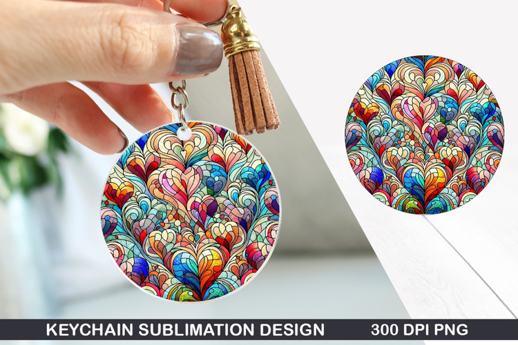 Flower Keychain Sublimation - Spring Keychain PNG Design