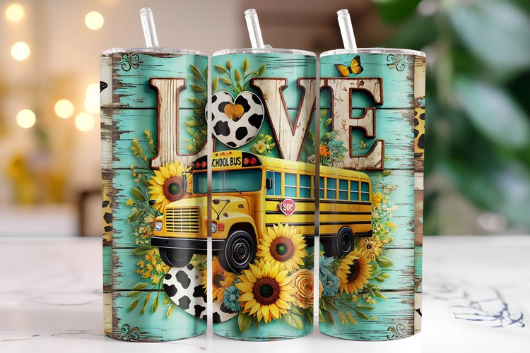 School Bus Tumbler Wrap | Sublimation | Tumblers