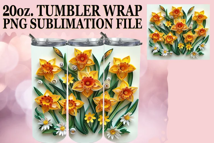 Blooming Petal Flower 20oz Tumbler Wrap