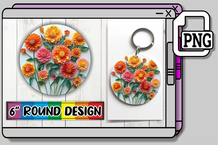 Vibrant 3D Blossom Sublimation Assortment