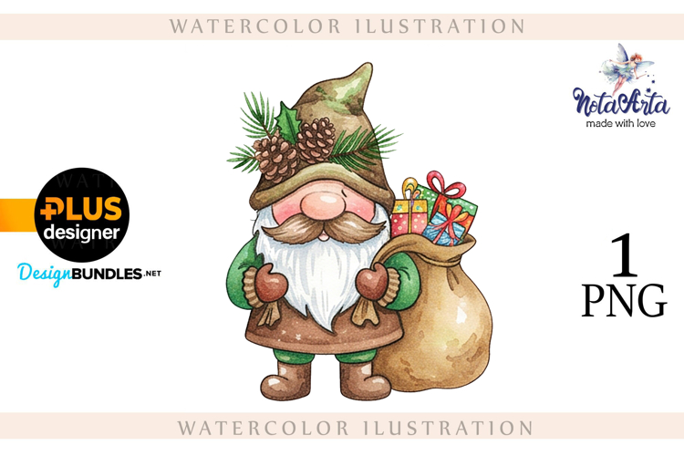 Watercolor Christmas gnomes, Christmas Gnomes