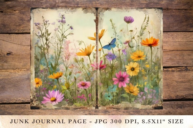 Printable Junk Journal Pages wildflower 29 example image 1