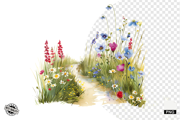 Wildflowers Pathway Clipart