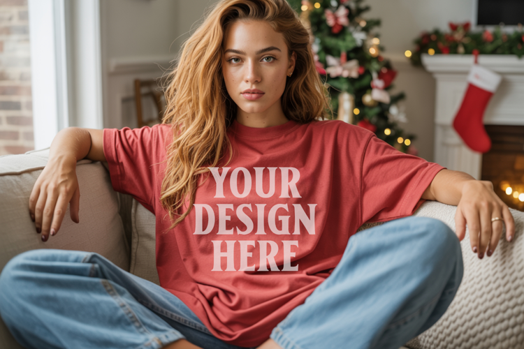 Chili Christmas Comfort Colors 1717 T-shirt Mockup