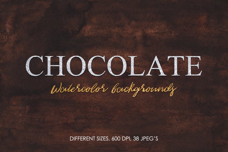 38 Chocolate Brown Watercolor Backgrounds, Brown Textures