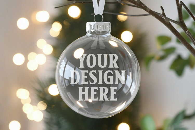 Acrylic Christmas Ornament Mockup , christmas ornament mocku example image 1