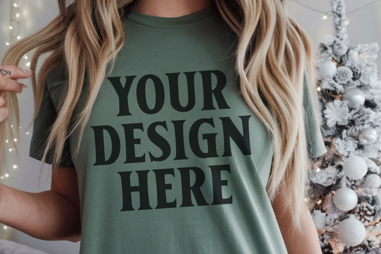 Grass Christmas Comfort Colors 1717 Mockups, CC 1717 m