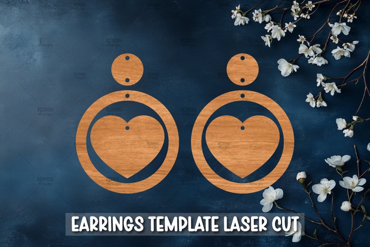 Heart Earrings Svg Image 11