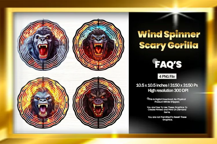 Scary Gorilla Wind Spinner Sublimation - 04 Variation