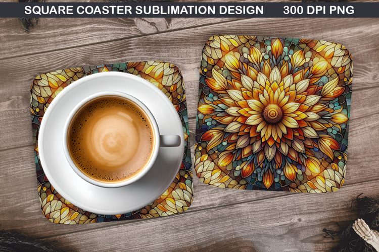 Flowers Coaster Sublimation, Spring Coaster PNG Design