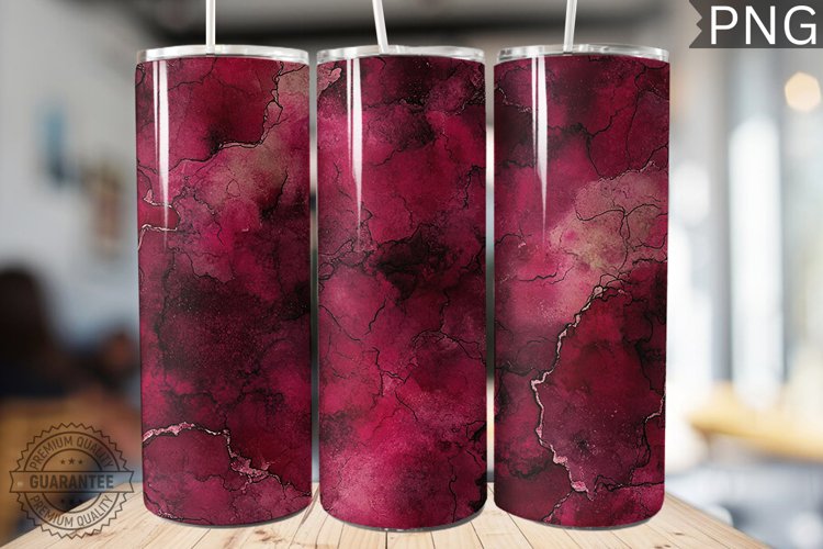 Burgundy Alcohol Ink Tumbler Wrap - High Quality 300 Dpi
