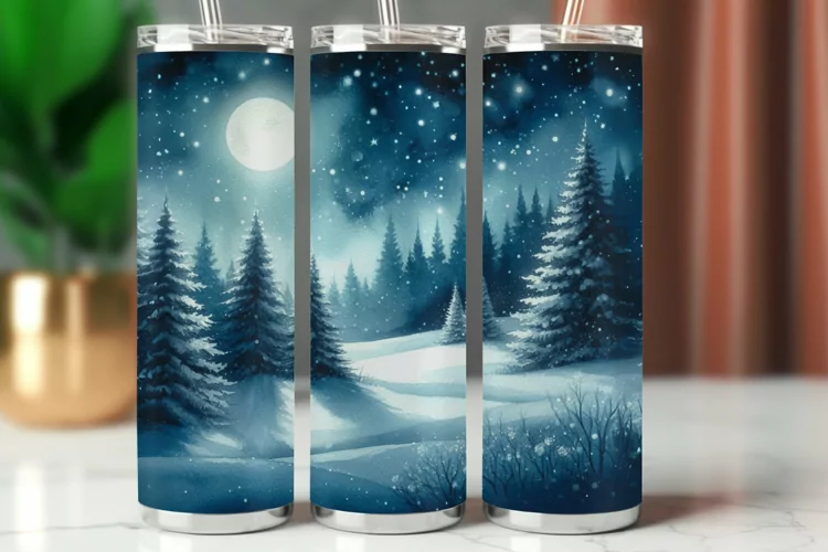 Tumbler Wrap 20 oz - snowy forest