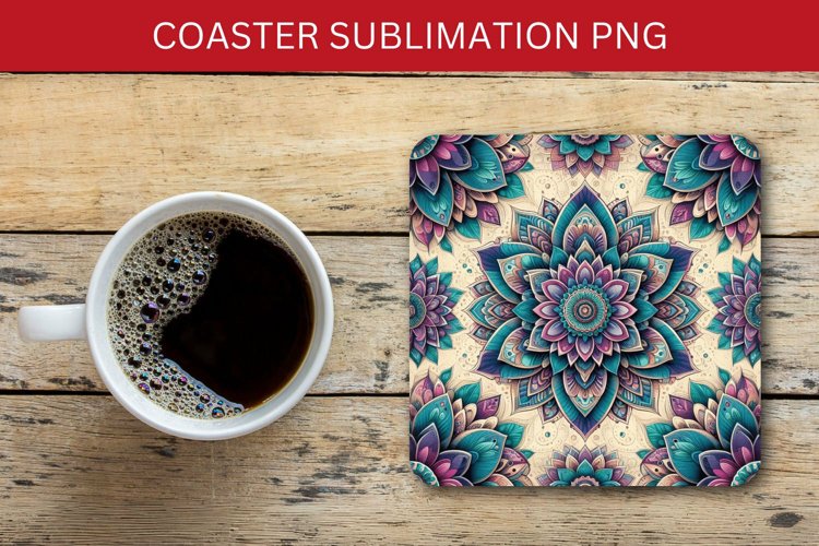 square coaster - mandala example image 1