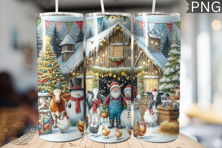 Farm Animals Tumbler Wrap - Christmas Tumbler Design