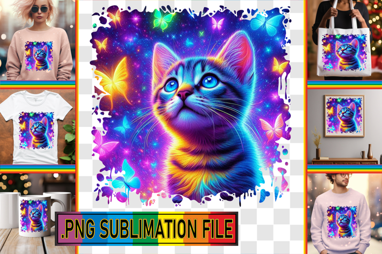 LUMINOUS TOTE BAG Designs PNG, Cat