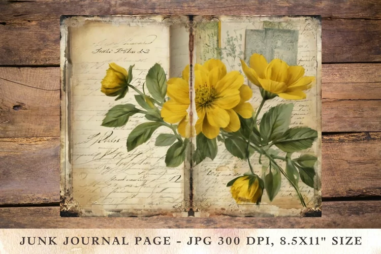 Printable Junk Journal Pages jasmine 5