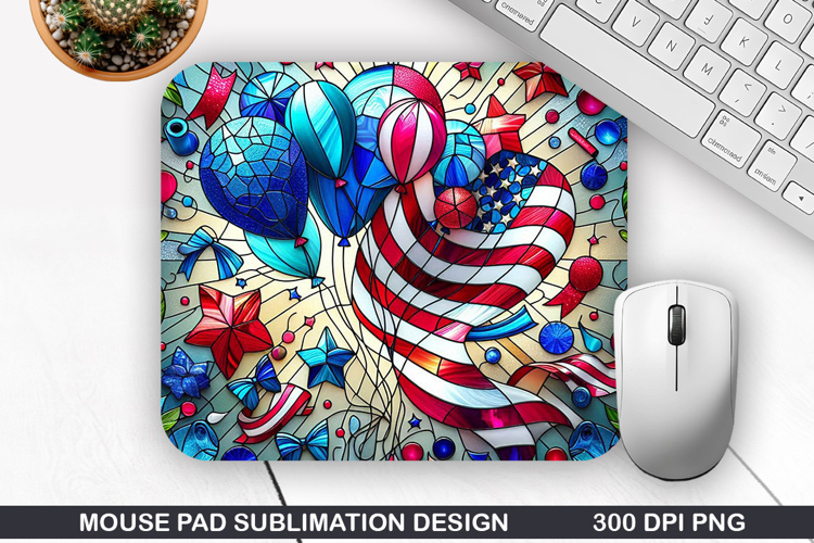 Balloon Mouse Pad Sublimation, 4th Of July Mouse Pad PNG