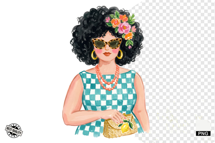 Summer 1950 Girls Clipart example image 1